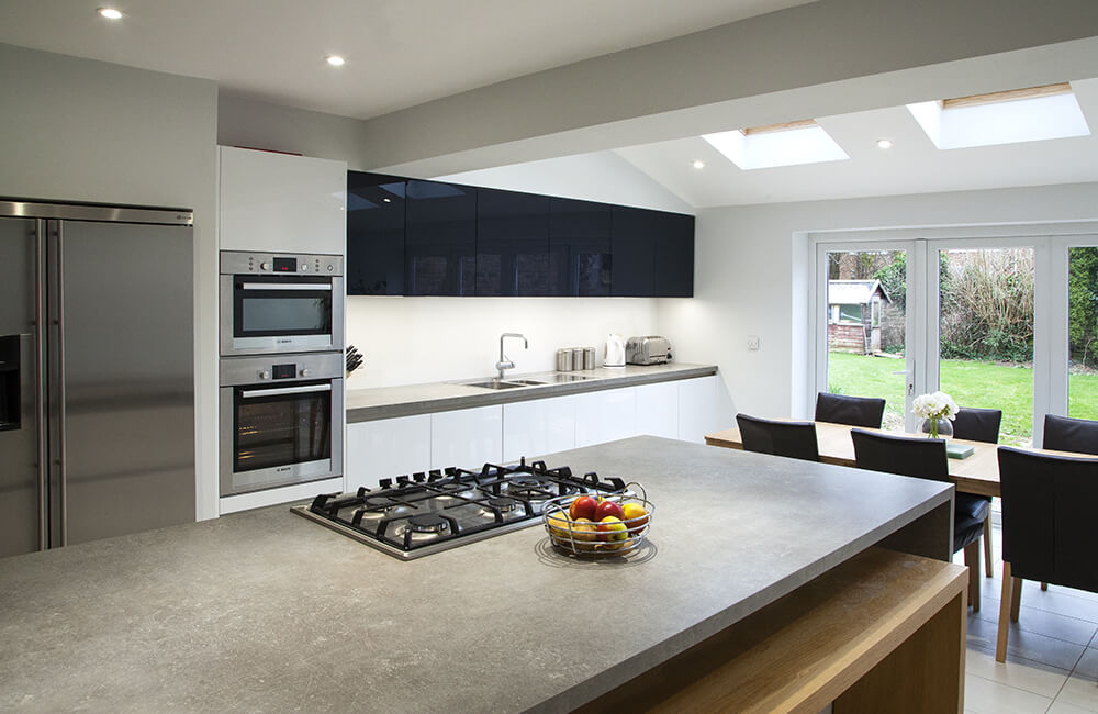 Fino, Blue and White Gloss Kitchen